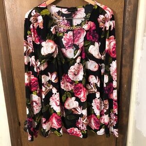 Bold Elements Women’s 2X Vibrant Floral Blouse